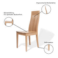 Klassischer Massivholzstuhl 6008 | Buche / Eiche | Holzsitz