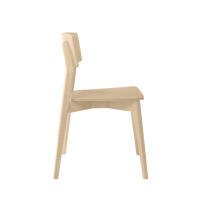 Stapelstuhl Mina 6420 aus massiver Buche, Holzsitzfläche, Buche Natur Lackiert - Handwerk aus Südtirol