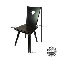 Eleganter Stuhl Black or White 4180 | Vollholz | deckend lackiert | Griff herzförmig