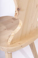 Bauernstuhl aus Fichte Altholz gedämpft roh 4036 - Handwerk aus Südtirol