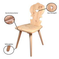 Bauernstuhl aus Arvenholz roh 4555 - Handwerk aus Südtirol