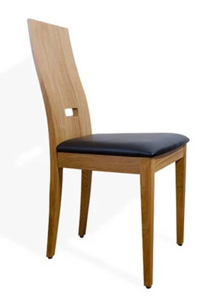 Vornehmer Stuhl 6015 | Arve / Eiche /amer. Nuss | echtes Leder schwarz | Gesamthöhe 94 cm