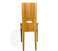 Vornehmer Stuhl 6015 | Arve / Eiche /amer. Nuss | echtes Leder schwarz | Gesamthöhe 94 cm