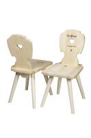 Kindersitzgruppe in Arvenholz ‘4039_1039’ | 1 Tisch und 4 Stühle (mit Gravur erhältlich)