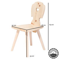 Kindersitzgruppe in Arvenholz ‘4039_1039’ | 1 Tisch und 4 Stühle (mit Gravur erhältlich)