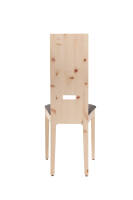 Stilvoller Stuhl 6016 | Arve / amer. Nuss | echtes Leder cremefarbe | Gesamthöhe 104 cm