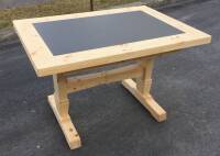 Säulentisch 120x85 cm mit Schiefer- oder...