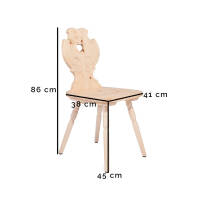 Bauernstuhl aus Arvenholz 4030 - rustikaler Stuhl -...