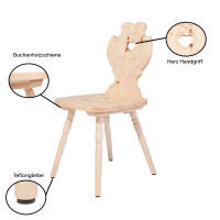 Bauernstuhl aus Arvenholz 4030 - rustikaler Stuhl - Handwerk aus Südtirol