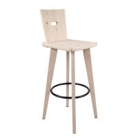 Massivholzbarstuhl Alpine Nature in Arve roh, Ring...