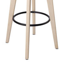 Massivholzbarstuhl Alpine Nature in Arve roh, Ring schwarz lackiert - Handwerk aus Südtirol