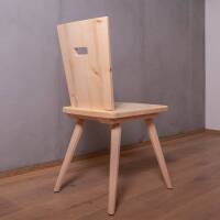 Eleganter Stuhl Pristine 4181 | Vollholz | Griff rechteckig | Zirbe roh | Hergestellt in Südtirol