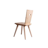 Eleganter Stuhl Pristine 4181 | Vollholz | Griff rechteckig | Zirbe roh | Hergestellt in Südtirol
