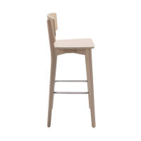 Barstuhl Mina | aus massiver Buche | Holzsitzfläche | Buche Natur lackiert | B 42 x T 38,5 x H 100 cm