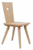 Stuhl 4181 | Eiche | lackiert | Holzsitz | Teflongleiter